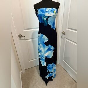 Blue flower Maxi Dress